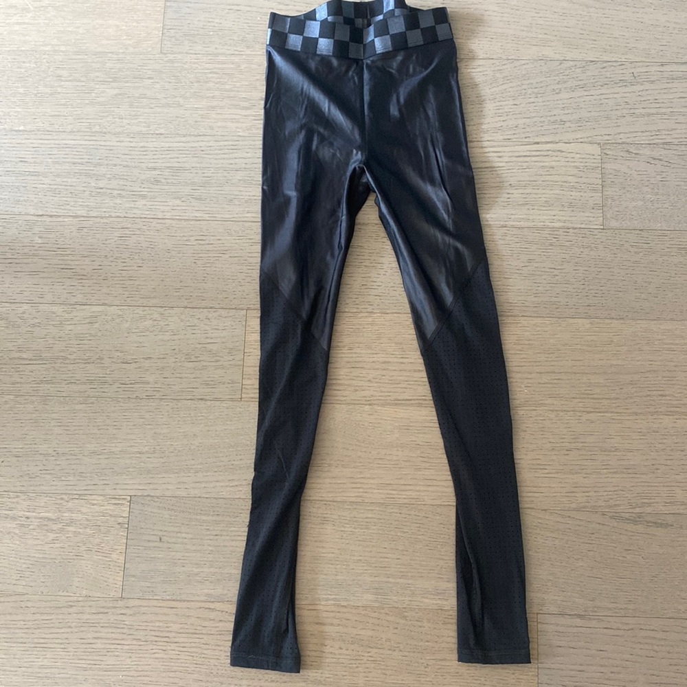 Alala BLACK legging. Checker detail faux leather legging. SIZE XS. NEVER WORN.